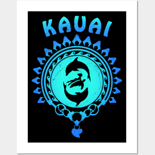 Kauai Dolphins Turtle and Freediver Posters and Art